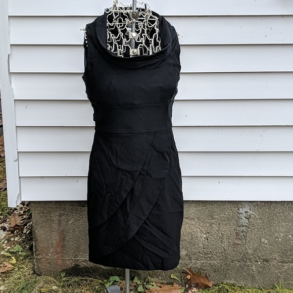 TeezeMe black midi dress with belt - Picture 2 of 6